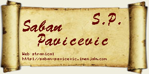 Šaban Pavičević vizit kartica
